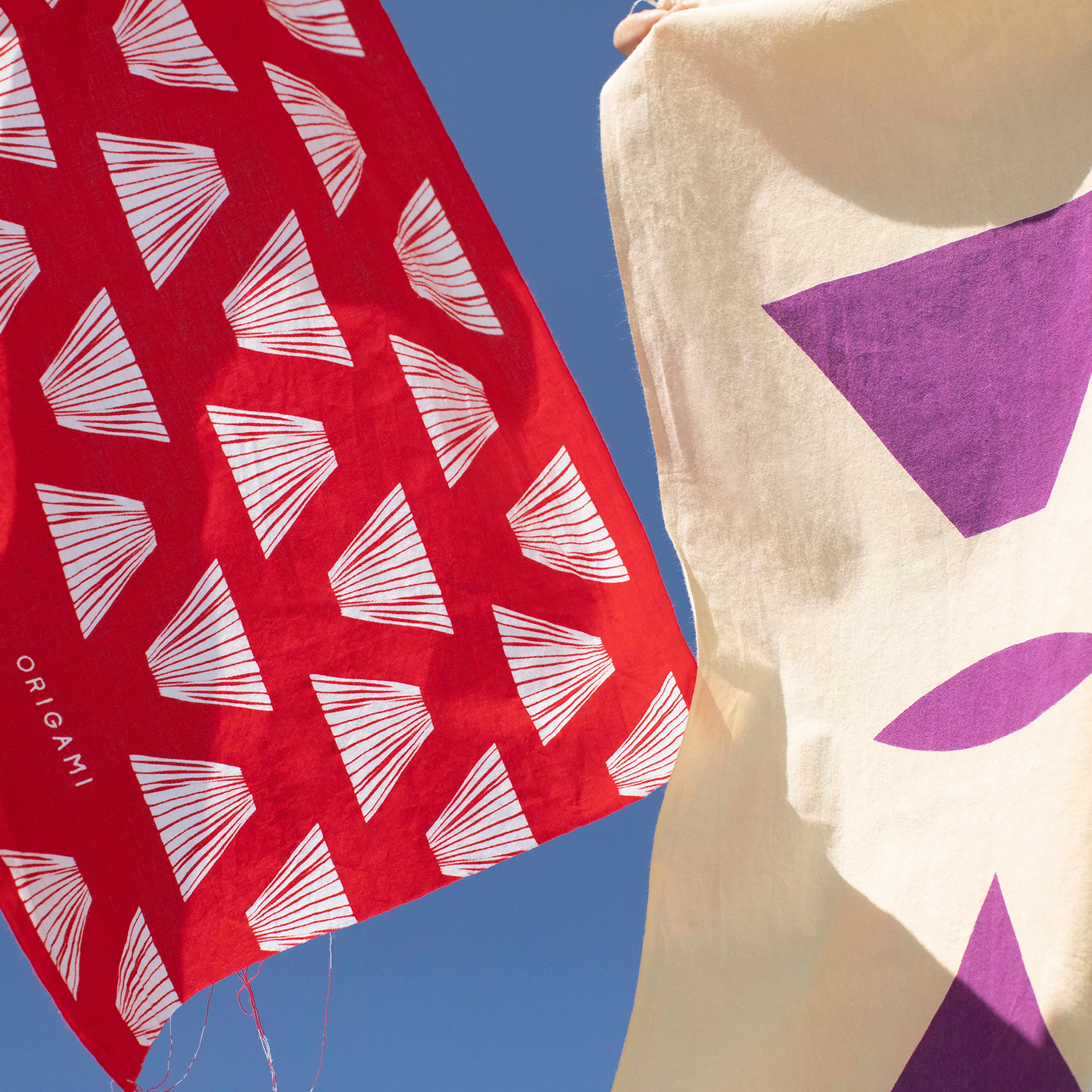 【Online Store Limited】ORIGAMI Hand Print TENUGUI